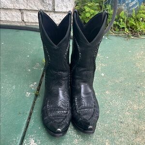 Laredo Black Leather Men's Cowboy Boots